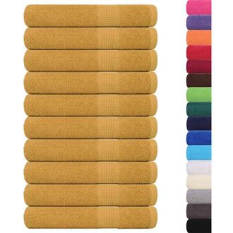 vidaXL Toallas 10 Uds Oro 100x200 Cm 360 Gsm 100% Algod&oacute;n Vidaxl