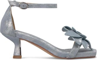 Alma En Pena Sandaal met bloemapplicatie - Dames - Sandalen met hakken - Blauw - 40 EU - Schoenen