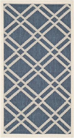 Safavieh Alfombra enrejado de polipropileno azul/beige, 122 x 170 cm