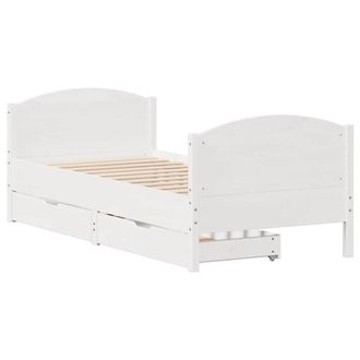 Berkfield Home Full Bed Frame without Mattress White 90x200 cm Solid Wood Pine