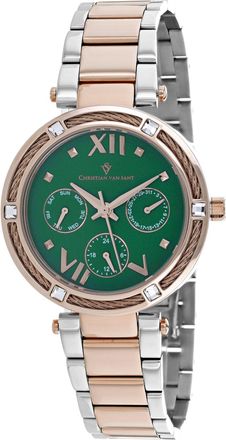 Christian Van Sant Womens Sienna Green Dial Watch