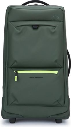 Piquadro Gerecyclede stof 2-wiel trolleytas - unisex - Grote koffers - Groen - ONE Size - Koffers