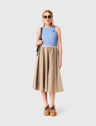 Maje Mid-length Cotton Skirt - Beige - Maje