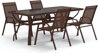 vidaXL Vidaxl - 5 Piece Garden Dining Set Brown and Black