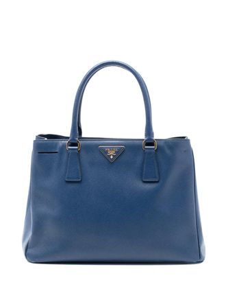 Prada 2021-2025 Medium Saffiano Lux Galleria Tote satchel - Blue