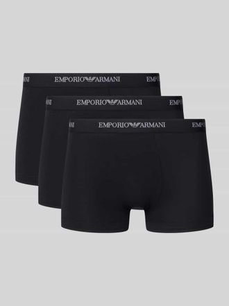 Emporio Armani Trunks im 3er-Pack mit Logo-Bund in Black, Größe XL