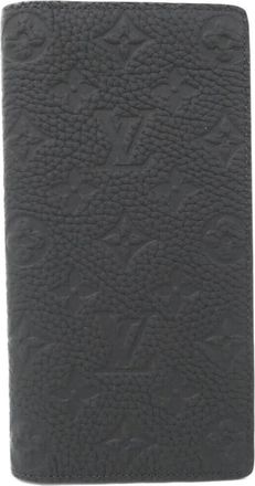 Louis Vuitton Black Leather Long Wallet (Bi-Fold) (Pre-Owned)