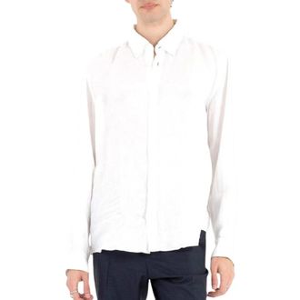 HUGO BOSS Overhemden, Heren, Wit, L, Linnen, Liam Linnen Shirt
