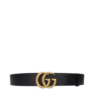 Gucci Herens Riem Leer Zwart/Bruin