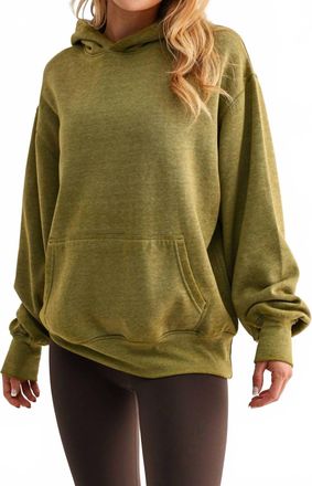 Mono B Burnout Bliss Fleece Hoodie In Green