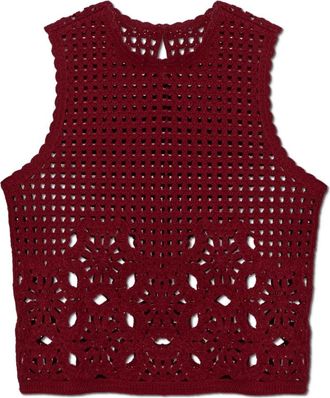 Frame Denim The Postcard Tank - Dames - Tops zonder mouwen - Rood - L - Katoen - Tops