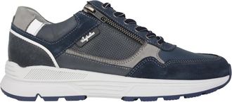 Australian Footware Blauwe leren herensneaker - Heren - Sneakers - Blauw - 45 EU - Schoenen