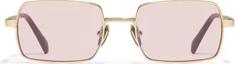 Quay DND 55mm Square Sunglasses in Gold/light Lilac at Nordstrom