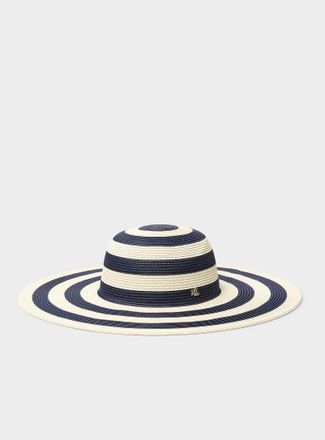 Lauren Ralph Lauren Womens Wide-stripe straw hat