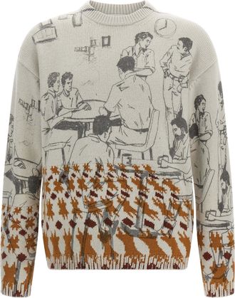 J.W.Anderson J. W. Anderson-Jacquard Pattern Sweater Maglioni Grigio-Uomo