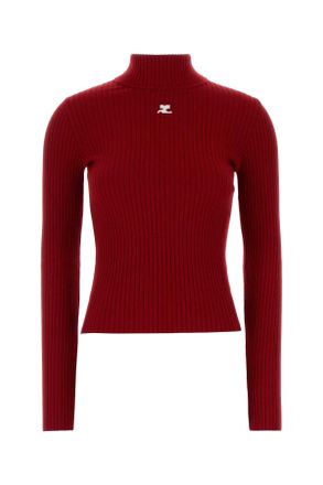 Courr&egrave;ges Red Viscose Blend Sweater