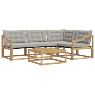 vidaXL Conjunto De Sof&aacute;s De Exterior 5 Pcs Blanco Y Gris Claro Vidaxl