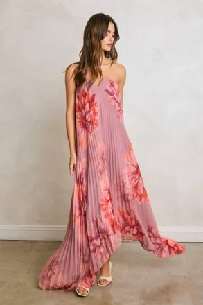 Dress Forum Dahlia Garden Dress In Pink Floral Print