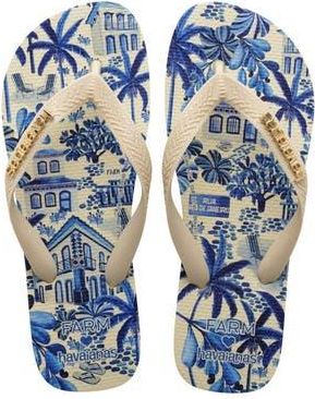 Havaianas x Farm Rio Print Footbed Flip Flop in Farm Blue Street at Nordstrom Rack, Size 5/6