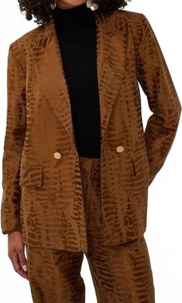 Esqualo Womens Animal Jacquard Blazer In Olive