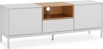 HOMN Mueble tv 2 puertas 1 cajón blanco