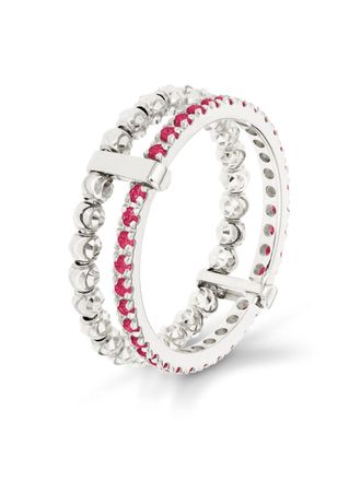 Officina Bernardi 18kt white gold Moon Eden ruby ring - women - 18kt White Gold/Ruby - 20 - Silver