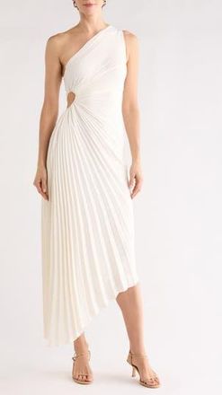 A.L.C. Delfina Cutout One-Shoulder Maxi Dress in Whisper White at Nordstrom Rack, Size 0