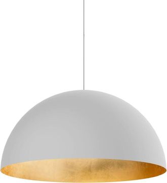 Lumicom Venice Sospensione, 1xE27, max 42W, metallo, bianco opaco/foglia oro, D.40cm - Lumicom