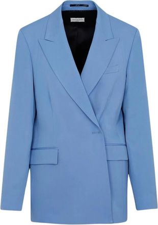 Dries Van Noten Double-Breasted Relaxed Fit Blazer - Dames - Blazers - Blauw - M - Jassen
