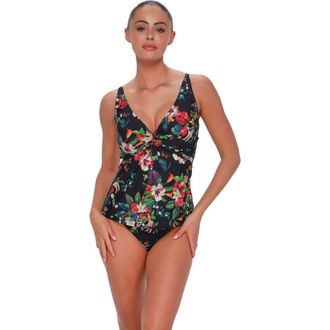 Sunsets Forever Tankini Swimsuit Top - D Cup in Fleur Noire at Nordstrom, Size 38