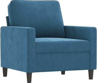 vidaXL Sillón de terciopelo azul 60 cm Vidaxl