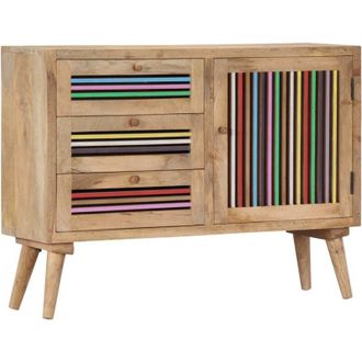 vidaXL Aparador De Madera Maciza De Mango 100x30x75 Cm Vidaxl