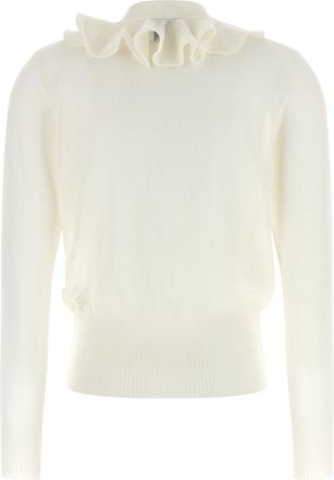 Nude Ruffle Front Cardigan - Cream