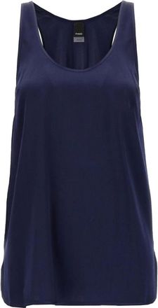 Pinko Pinko, Tops, Dames, Blauw, S, Blauwe Zijden Top