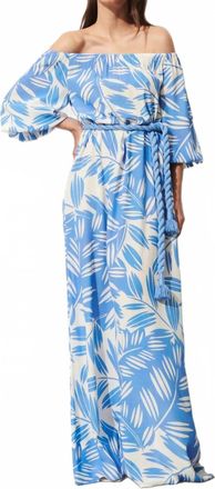 Figue Stevie Maxi Dress In Duo Leaf Surf Blue