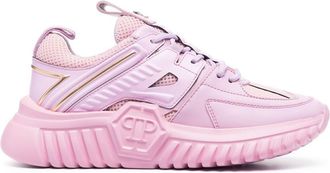 Philipp Plein Hexagon Runner low-top sneakers - unisex - Calf Leather/Fabric/Rubber/Fabric - 35 - Purple