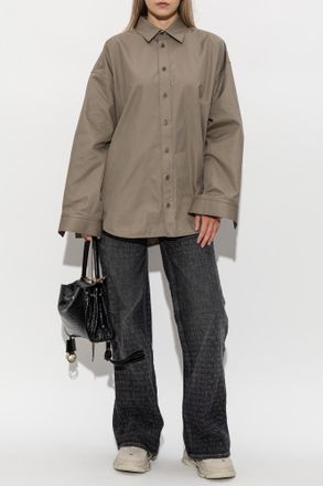 Balenciaga Oversized Shirt, Womens, Green