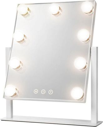 Trade Shop Trade Shop - Light Mirror 9 Led Touch Dimmable Usb Design Style Hollywood 3 Light Temperatures