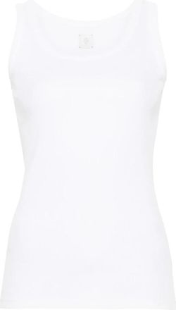 Eleventy No Sleeves Round Neck T-Shirt - Dames - Tops zonder mouwen - Wit - L - Katoen - Tops