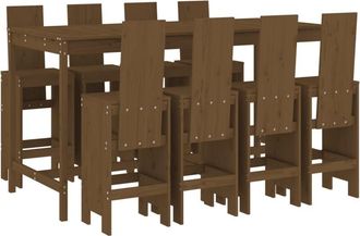 vidaXL Vidaxl - 9 Piece Garden Bar Set Honey Brown Solid Wood Pine