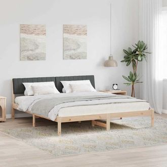 vidaXL Struttura Del Letto Marrone E Grigio Scuro 180 X 200 Cm Vidaxl