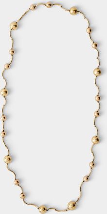 Mahnaz Collection Vintage Manfredi Italian 18-Karat Yellow Gold Ball and Twisted Tube Necklace