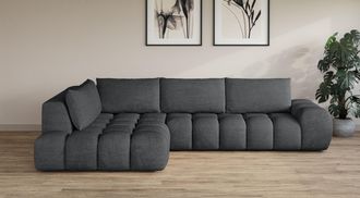 Inosign Ecksofa »AZITA Designsofa, elegant und bequem L-Form, Bubble-Optik« lose Rückenkissen, traumhafte Steppung, Masse B/T/H: 352/210/72 cm