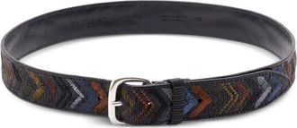 Orciani Cintura in pelle con ricamo - Nero