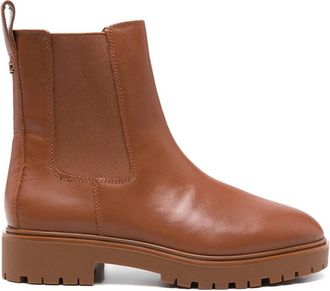 Ralph Lauren Brown Smooth Leather Chunky Sole Ankle Boots