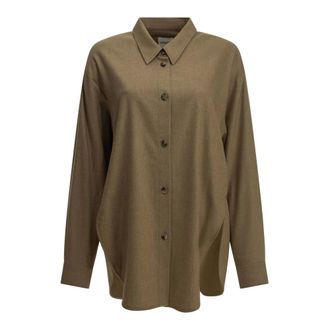 Khaite Goya Casual overhemd - Dames - Blouses & Shirts - Bruin - Maat: XS Wol