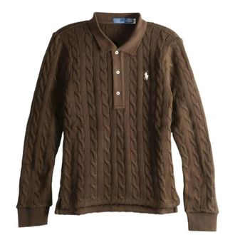 Polo Ralph Lauren Cable-Knit Polo Shirt, Size Medium