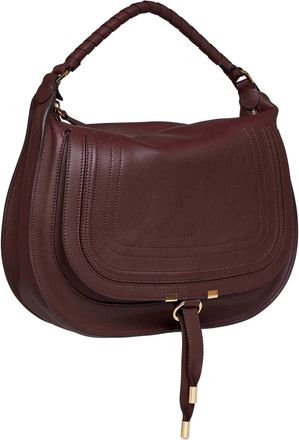 Chlo&eacute; Womens Shoulder Bag Marcie Bordeaux Calf Leather