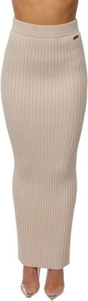 JLUXLABEL Soft Reset Ribbed Skirt in Stone at Nordstrom, Size Medium