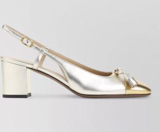 Valentino Garavani slingback pumps gold toe bow tassel
